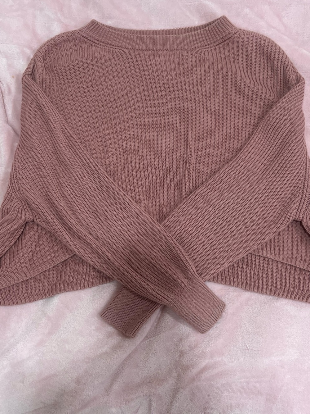 Cotton On Mauve Ribbed Crew Neck Sweater